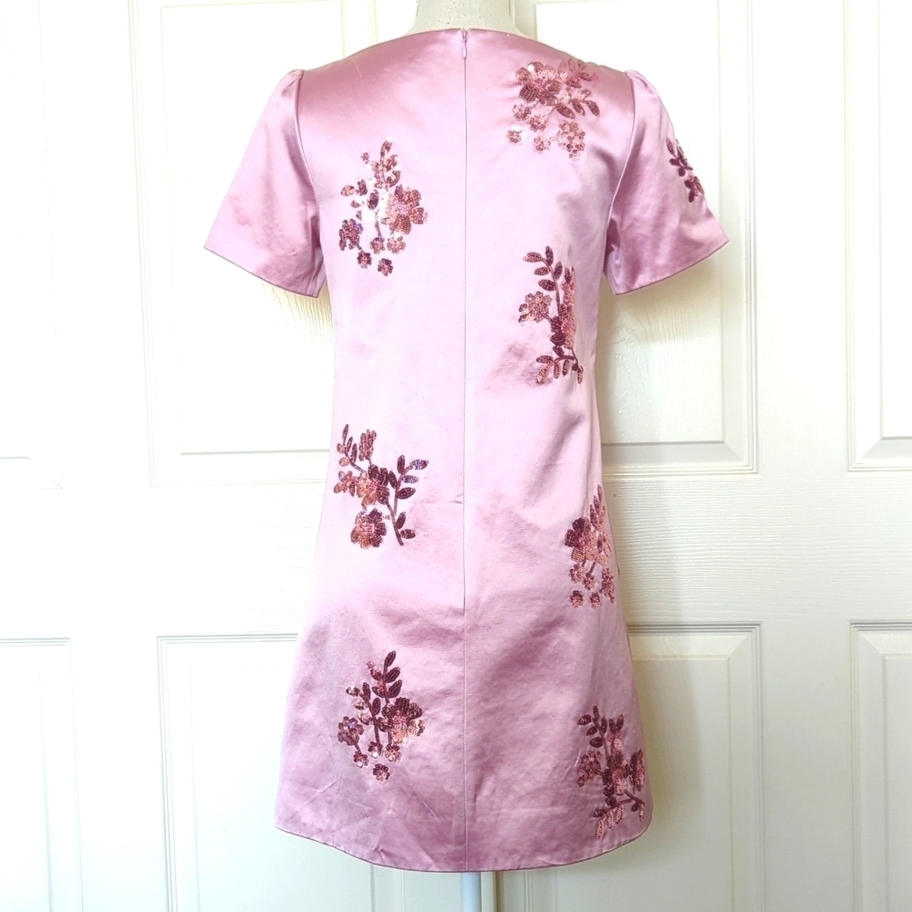 & Other Stories Pink Nahida Sequin Embroidered Mini Dress - Picture 9 of 11